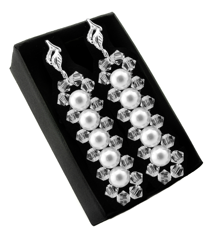 Náušnice ARSYLION Swarovski Elements krištáľovo biela