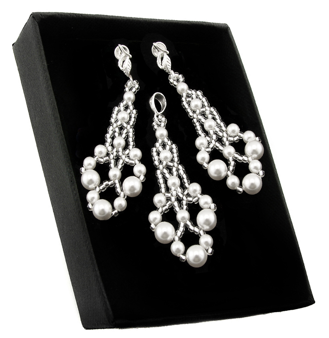 Sada ARSYLION s perlami Swarovski White a Toho