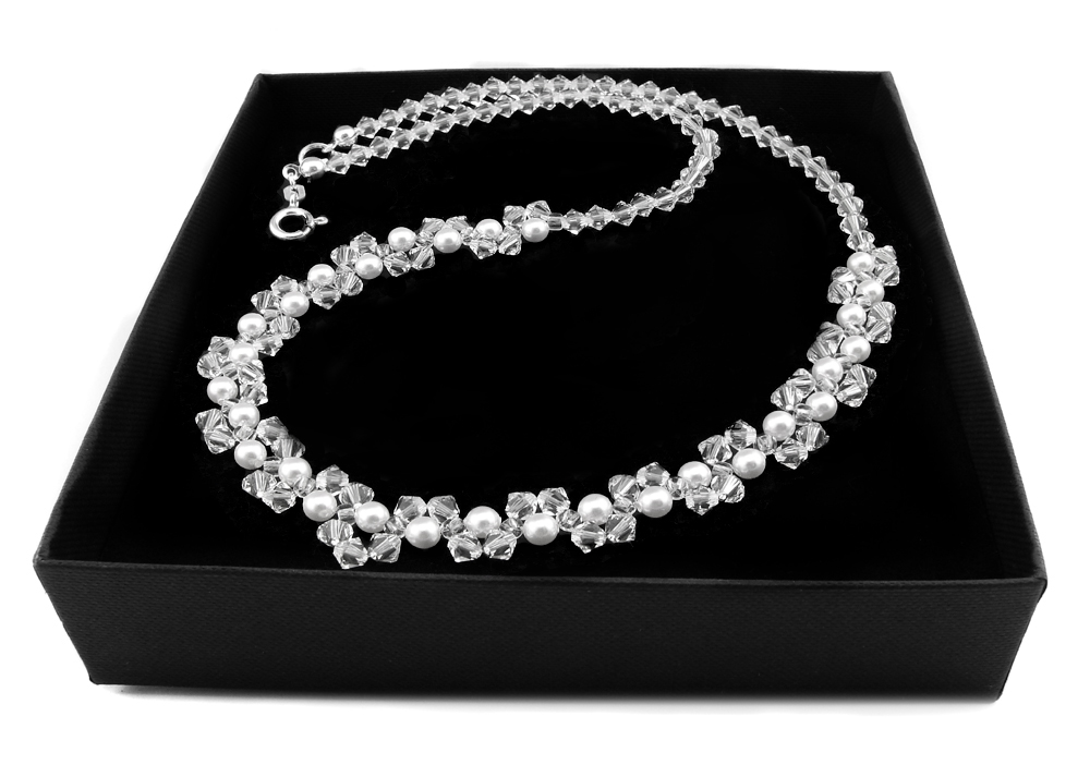 Náhrdelník ARSYLION so Swarovski Element Pearl White