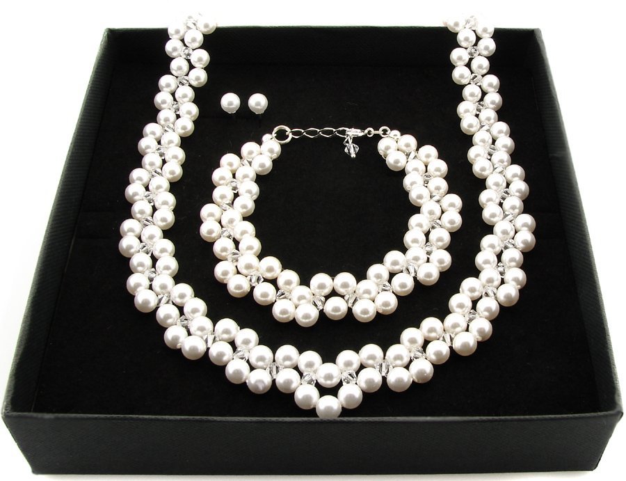 ARSYLION náhrdelník zelements Swarovski White perly