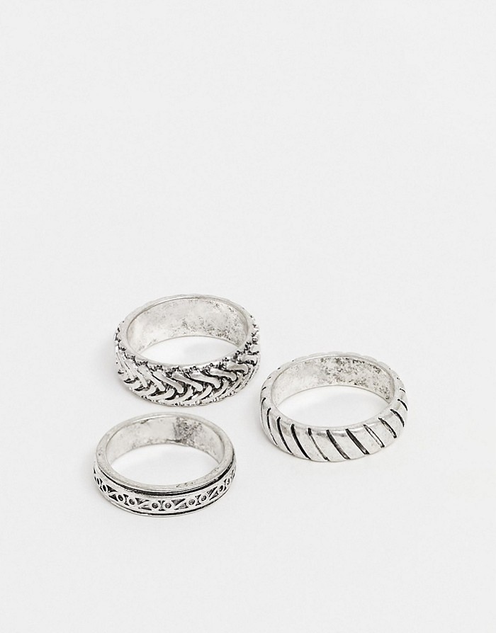 ASO Design Silver 3pack Rings (XS/S)