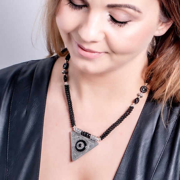 Anka šperky strieborný náhrdelník s onyx krásne