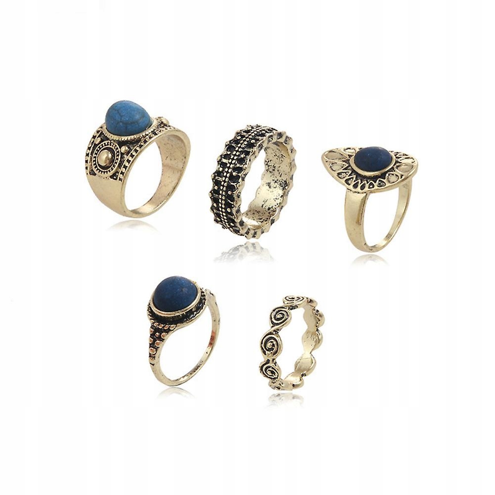 Antique Golden-5pcs/Set Bohemian Vintage Blue