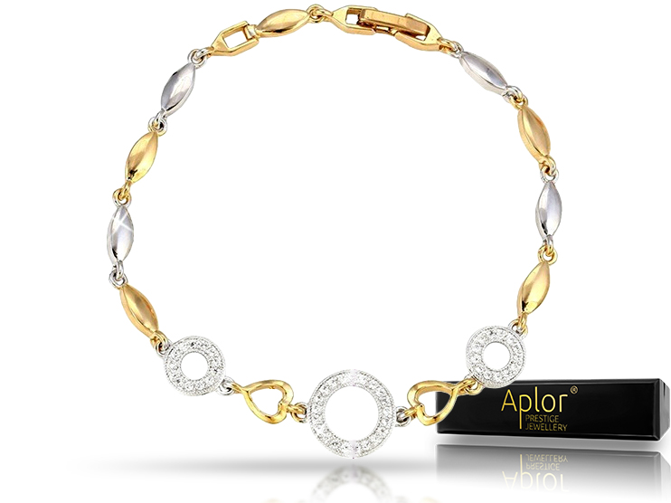 Zlatý náramok Aplor Kr. Srdce Swarovski