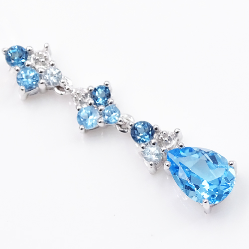 B* Zlatý prívesok Blue Topaz pre svadobný darček