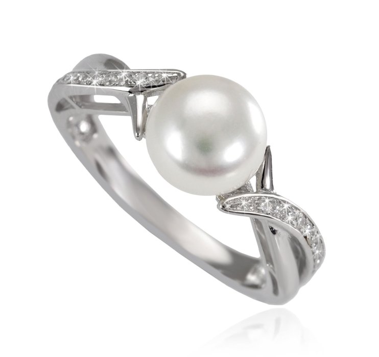 BIELA PERLA 8-8,5 MM - ELEGANTNÝ PRSTEN