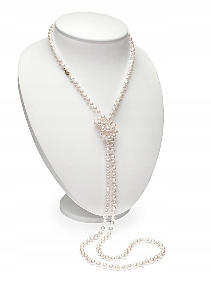 Akoya White Pearls 6,5 mm - náhrdelník 132 cm