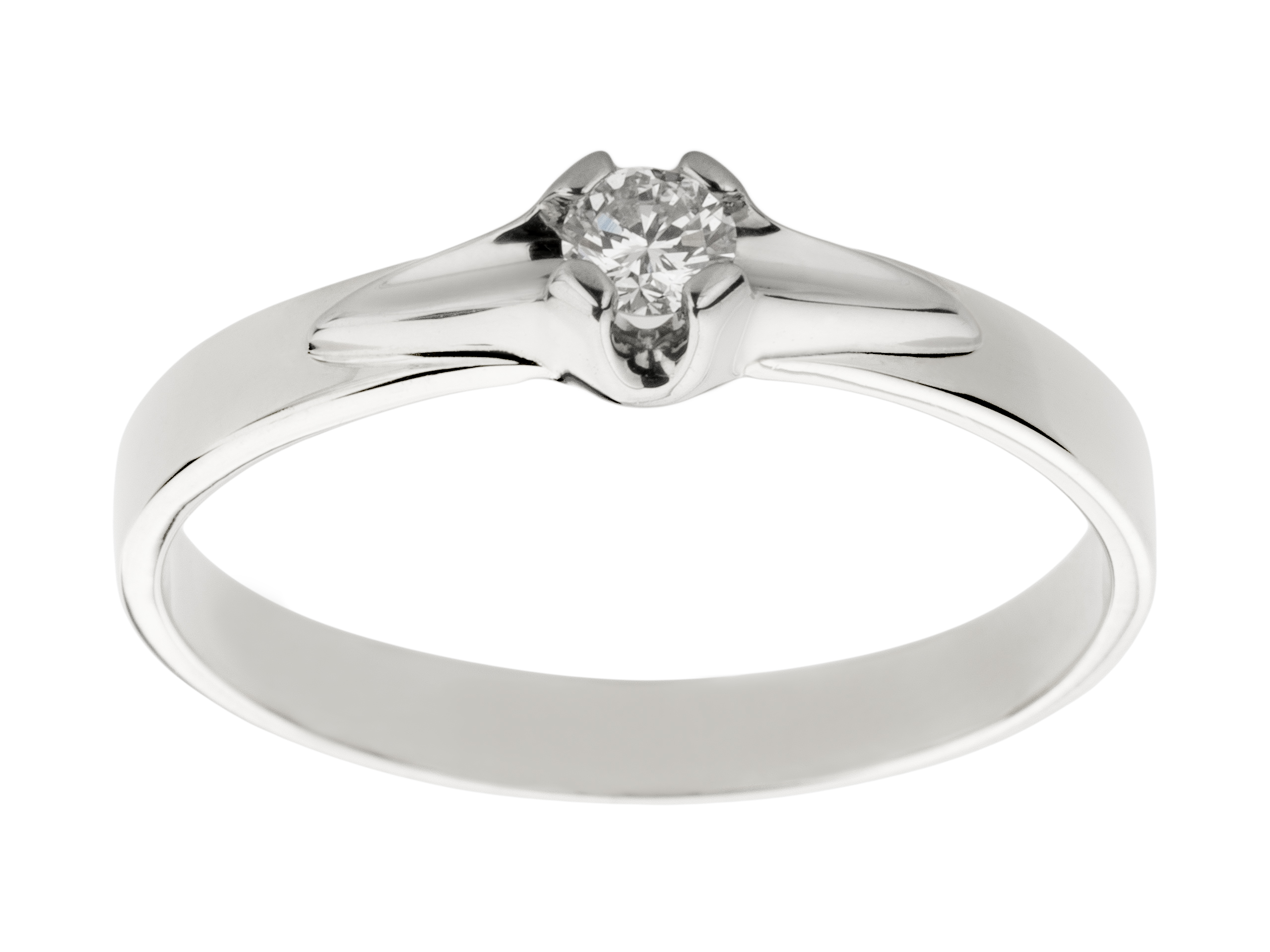 BIELE ZLATO 585 BRILLIANT RING 0,12ct VS