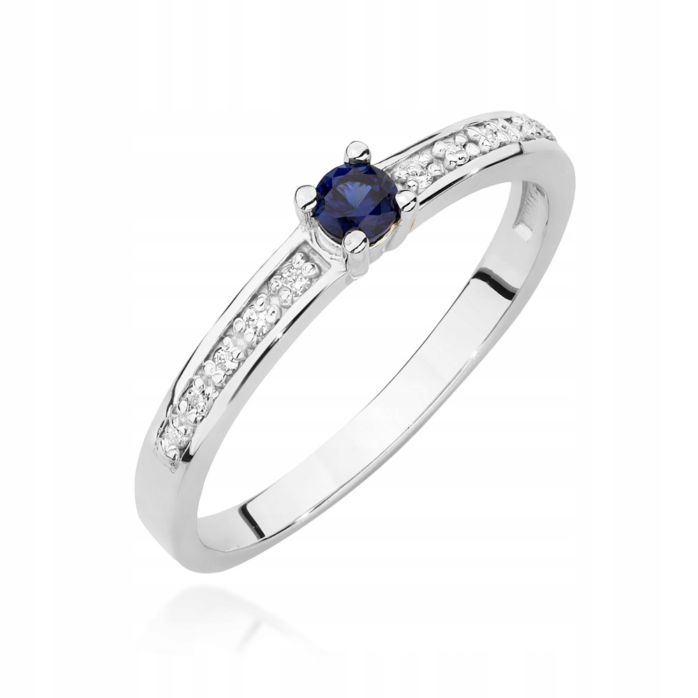BIELY ZLATÝ PRSTEN SAPPHIRE BRILLIANTS 585 gravírovanie