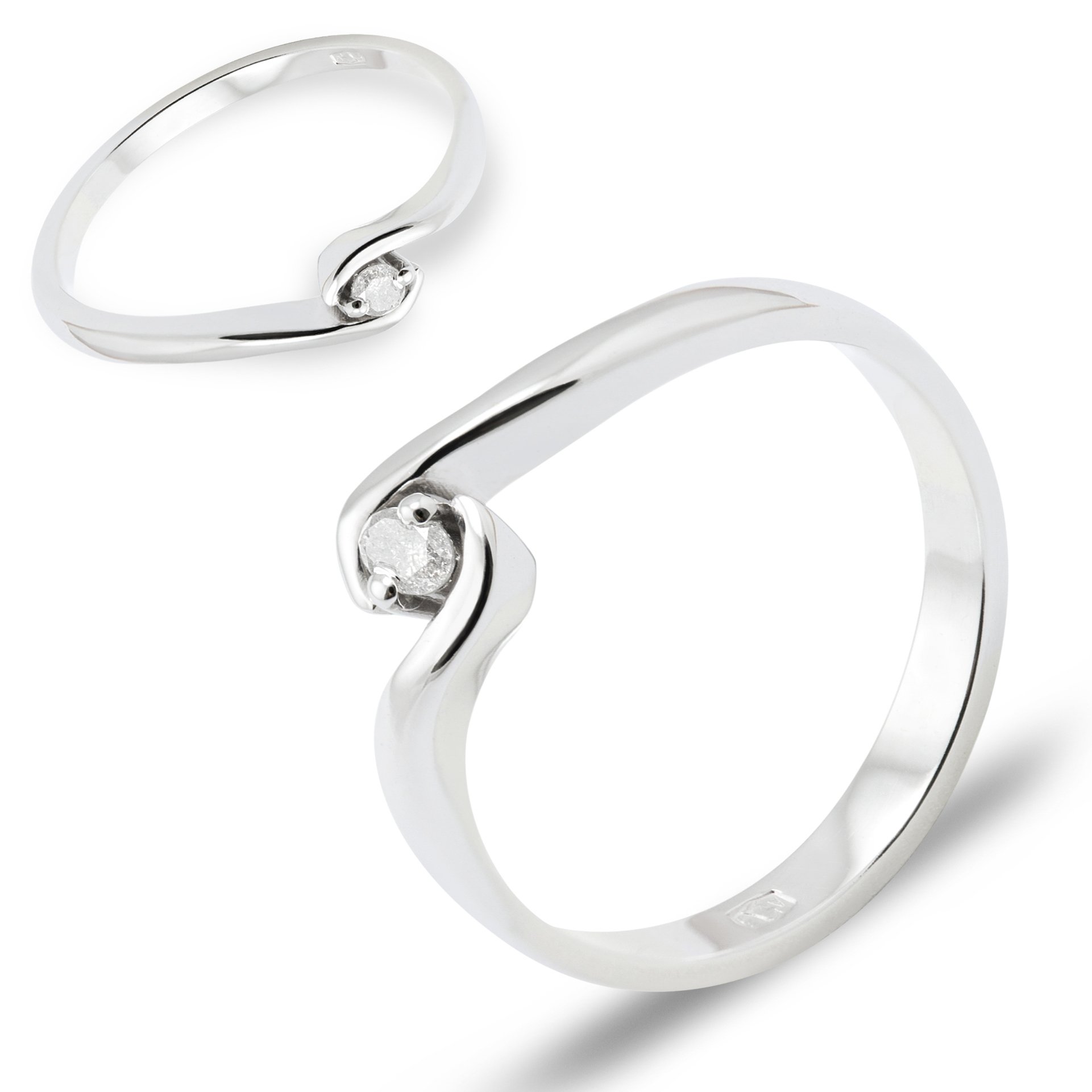 Biele zlato prsteň s diamantom 0,04Ct PR.585