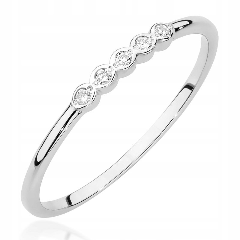 Prsteň bieleho zlata Pr.585 s diamantmi 0,04ct