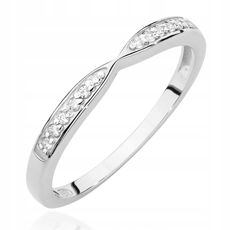 Prsteň bieleho zlata PR 585 s diamantmi 0,10ct