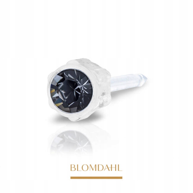 Blomdahl Piercing náušnice čierny diamant 4 mm