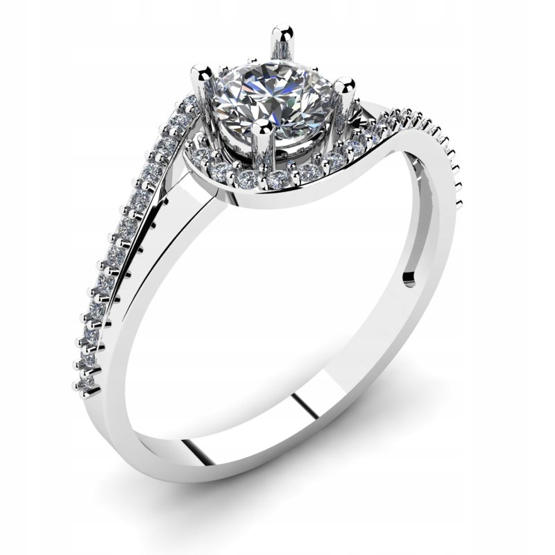 GLOSSY WHITE GOLD ENGAGEMENT RING