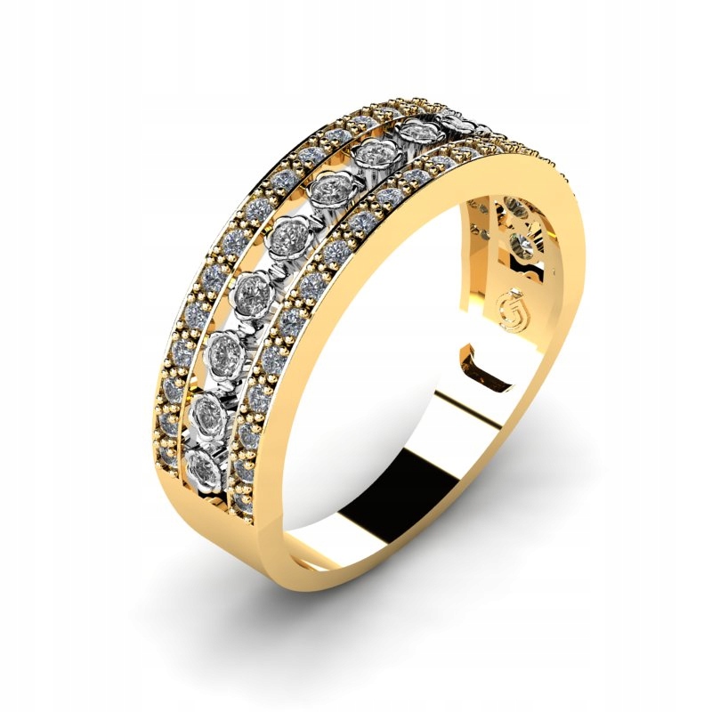 14KR GLOSSY GOLD RING SO ZIRKÓNIOU