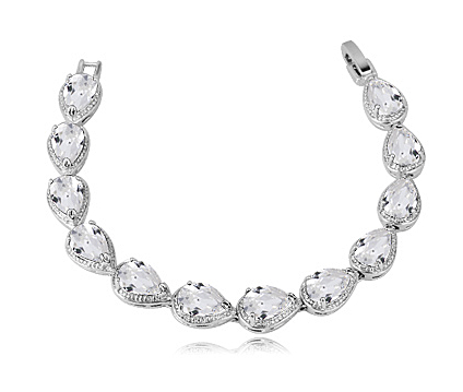 BR599 / 425 SILVER ZIRCONIA Slzáčkový svadobný náramok