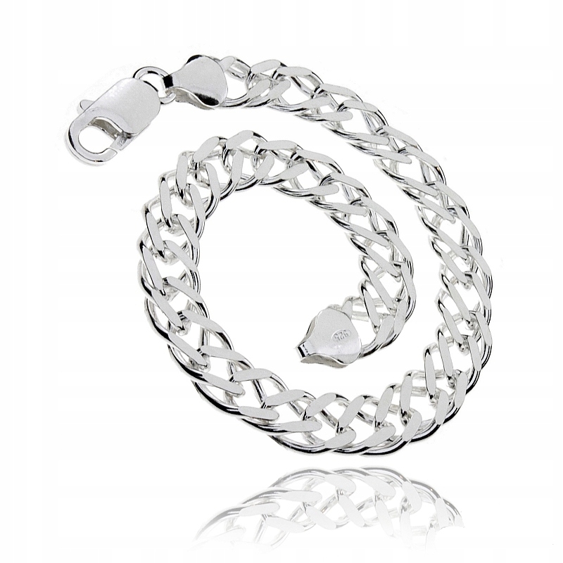 Pánsky diamant strieborného náramku 7 mm/21 cm