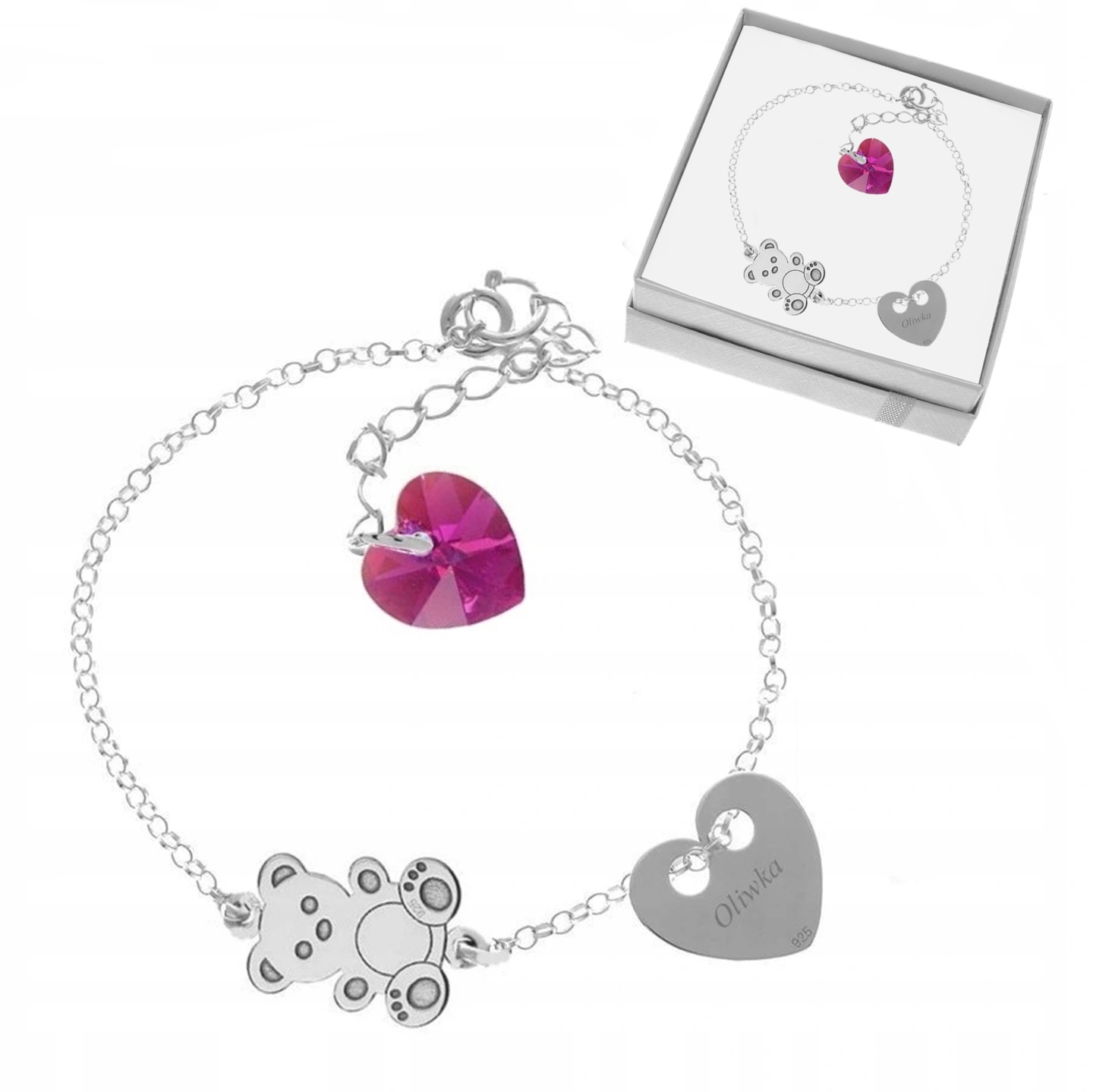 NÁRAMOK GRAFICKÝ MEDVEĎ A SRDCE KR. SWAROVSKI