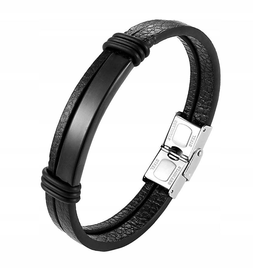 Pánsky náramok z nehrdzavejúcej ocele Eco Leather Belt