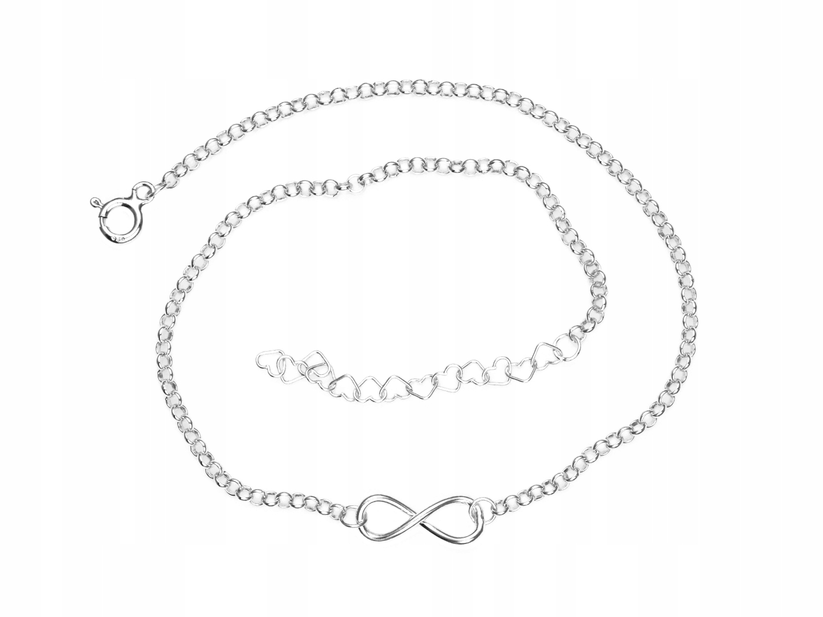 Náramky Infinity na nohe 29cm Silver 925