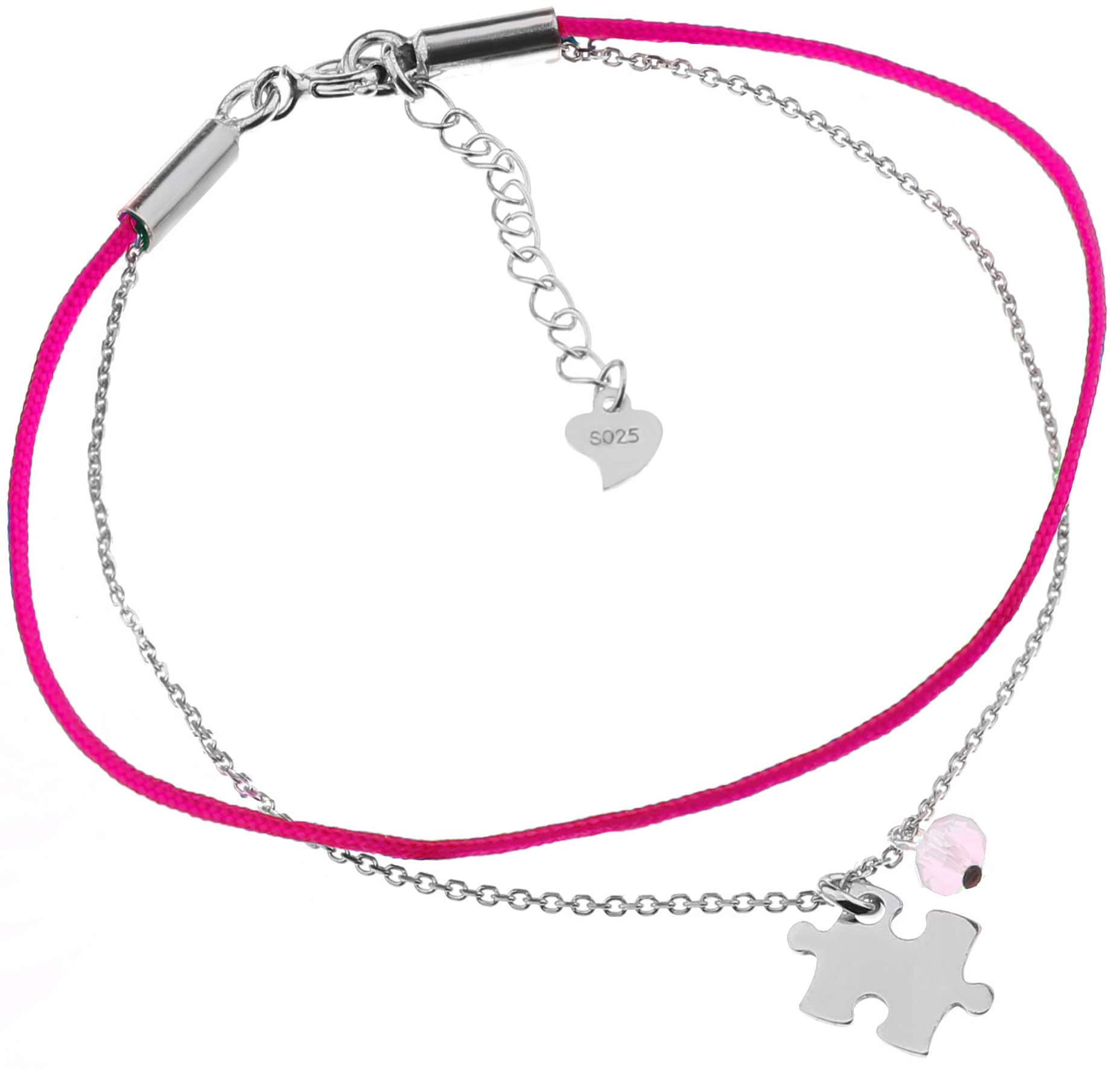 RUŽOVÝ NÁRAMOK NA PRSTENE PUZZEL SILVER 925