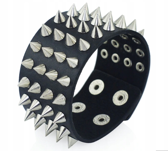 Kožený náramok punk goth