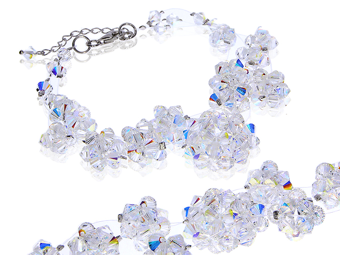 NÁRAMOK STRIEBORNÝ 925 SWAROVSKI CRYSTALS LgSB600