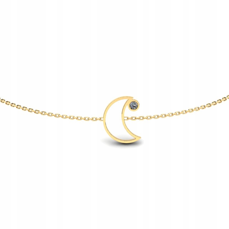 ZLATÝ NÁRAMOK GLOSSY MOON so ZIRKÓNIOU
