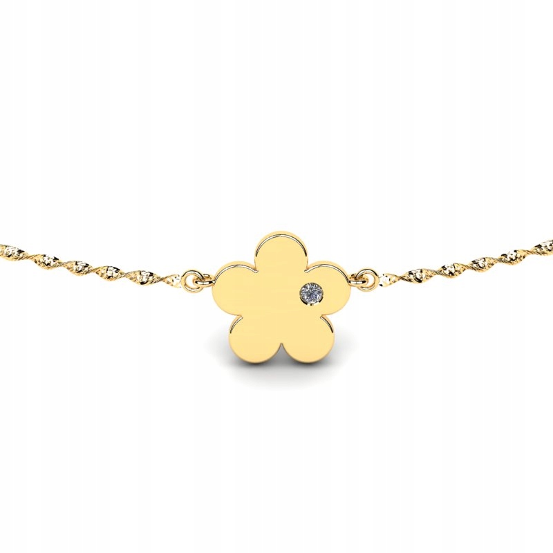 ZLATÝ NÁRAMOK GLOSSY FLOWER gravírovanie