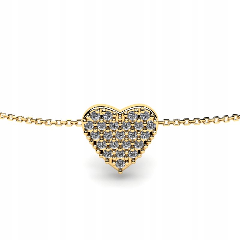 NÁRAMOK ZLATÉHO SRDCA S BRILIANTMI 0,11CT