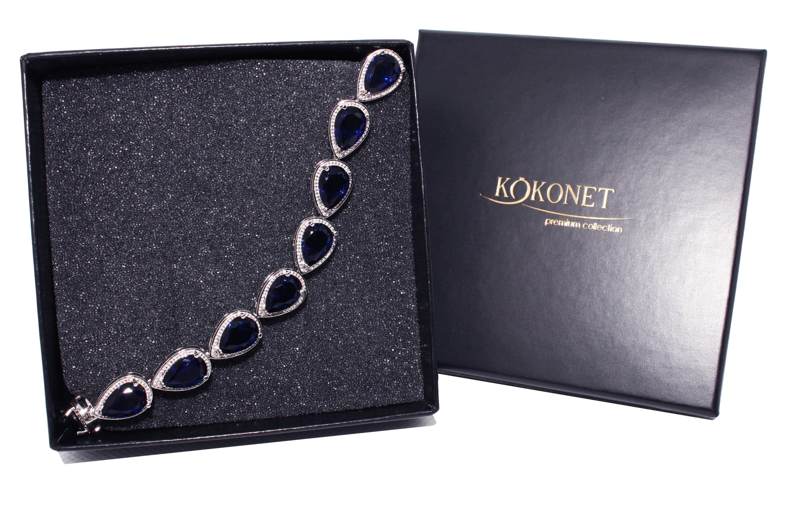 NÁRAMOK montana modrý SILVER swarovski