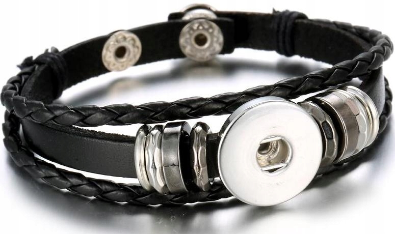 Čierna kožená náramok 18 mm západky