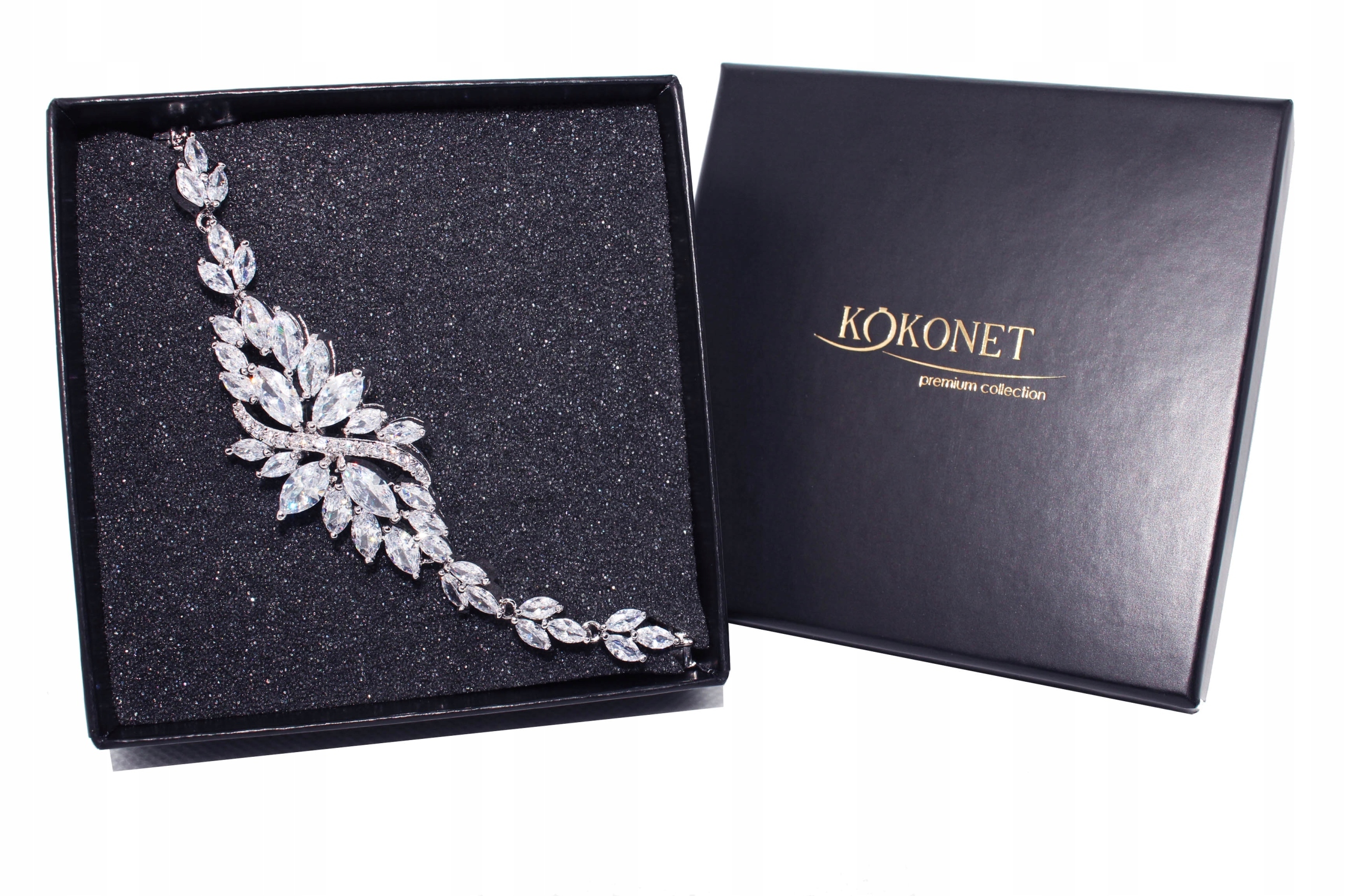 Svadobný NÁRAMOK AAA so kamienkami Swarovski, rozeta