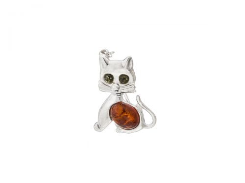Amber Producent Silver 925 Kitty Brošňa
