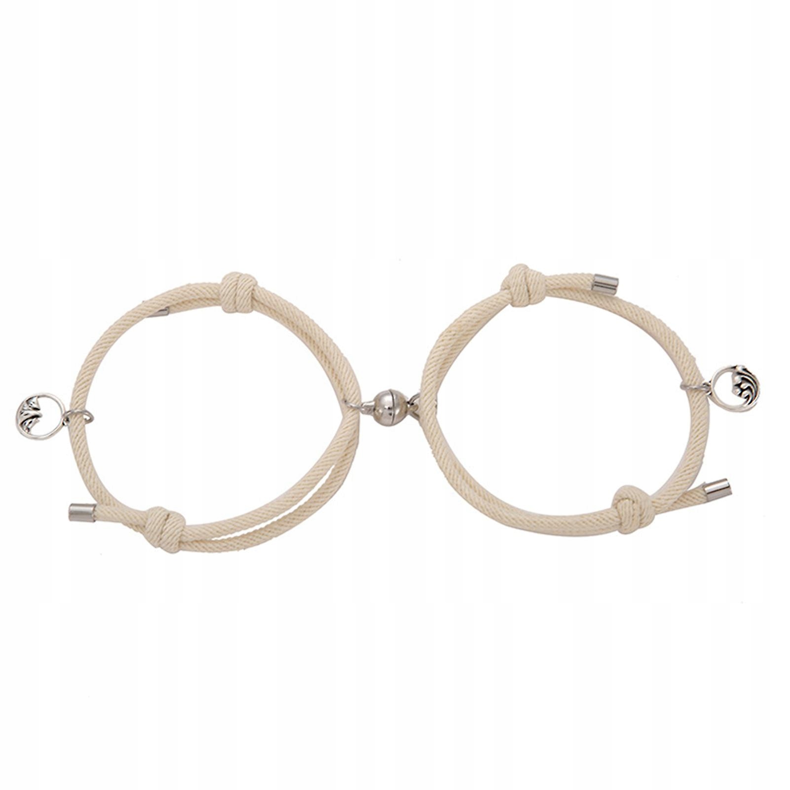 Béžový-2pcs magnetický regulovaný náramok PA