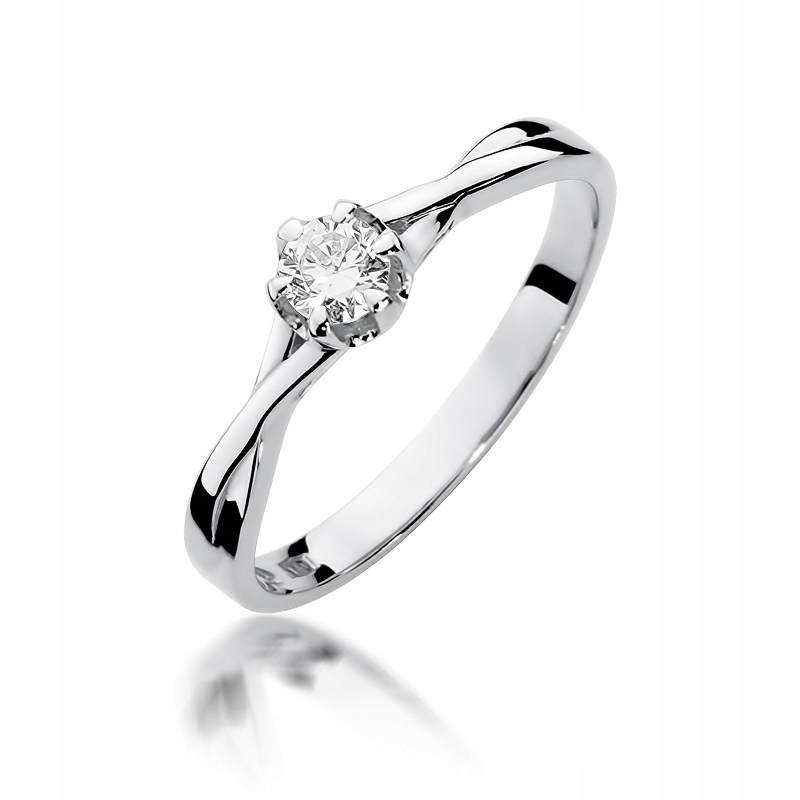 Zásnubný prsteň z bieleho zlata - BRYLANT-0,23 ct