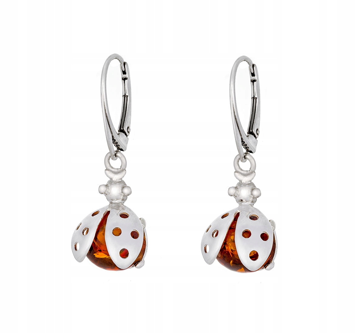 Biedronki Silver Amber 456 náušnice s Amberom