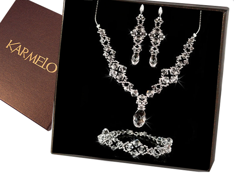 Kryštály svadobných šperkov Swarovski KP17