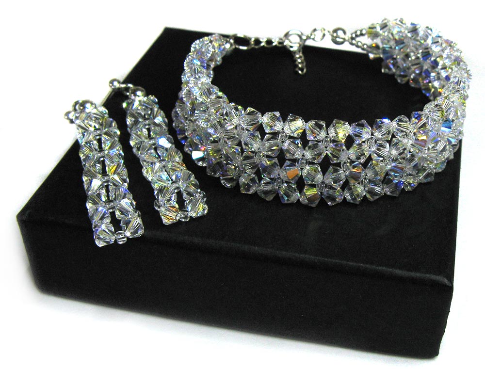 Svadobné šperky vyrobené zo Swarovski Crystal AB