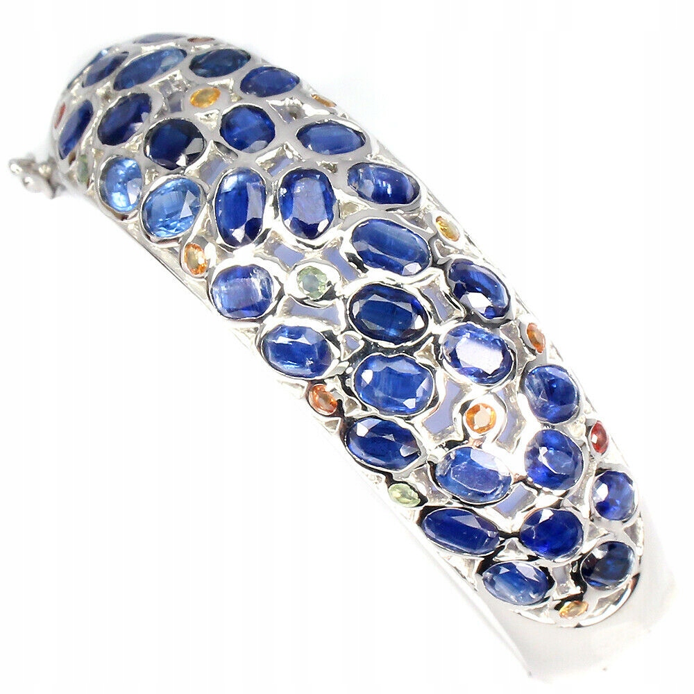 Prírodný náramok Kianity Silver Sapphires 925