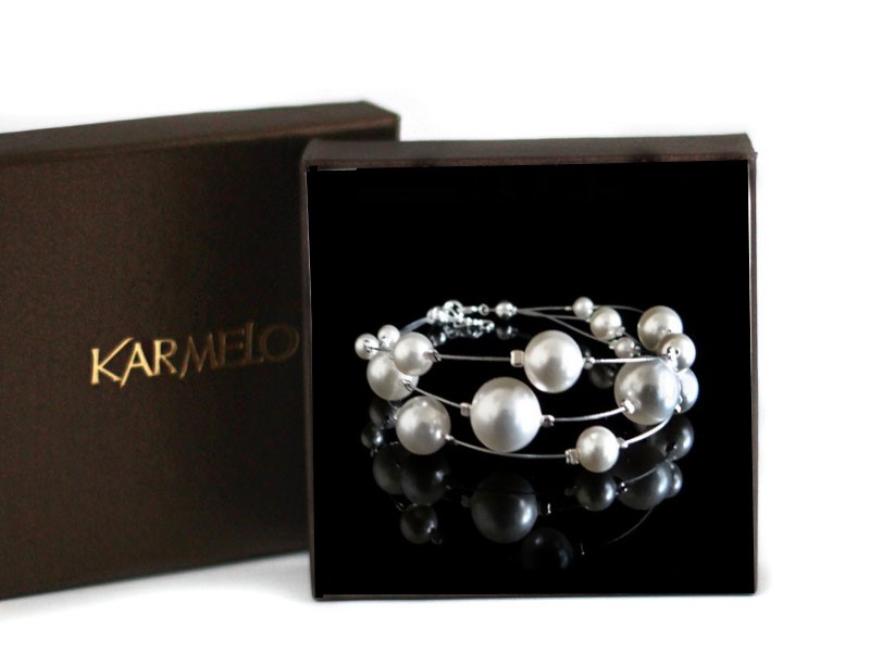 Náramok Svadobné šperky Swarovski perly BR129