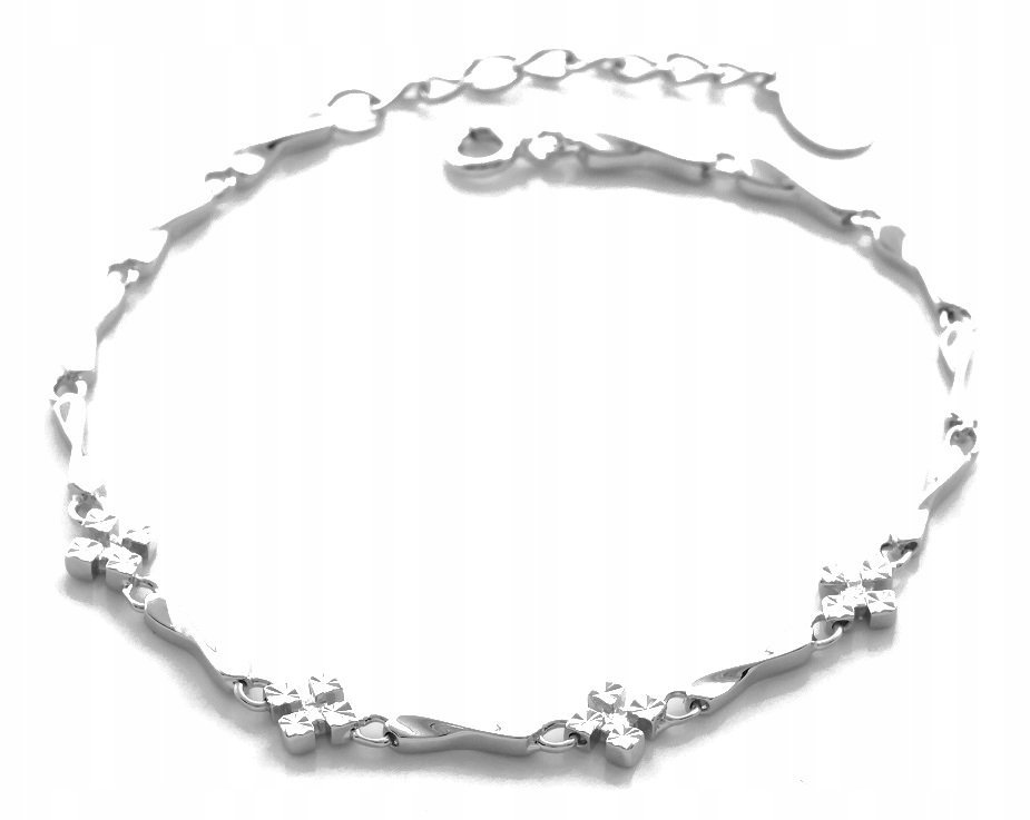 19,5 cm diamantový náramok striebro