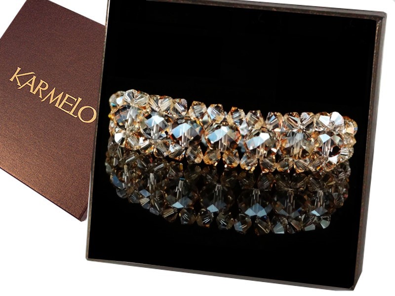 Náramok Swarovski kryštály BR9 zlatý tieň