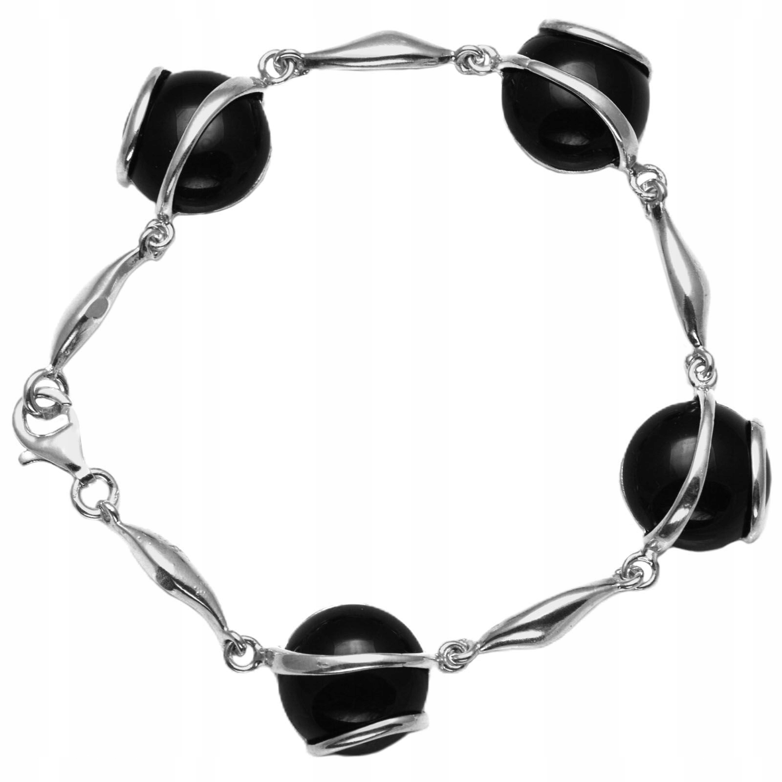 Onyx 19cm náramok striebro Pr. 925 ČASŤ KOMPLET