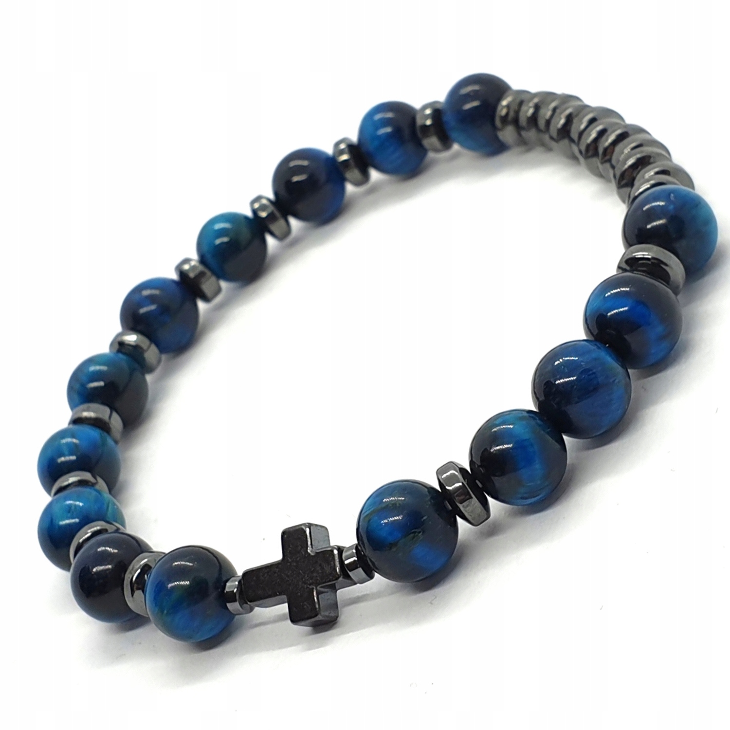 Náramok mužský ruženec Tiger Blue Eye