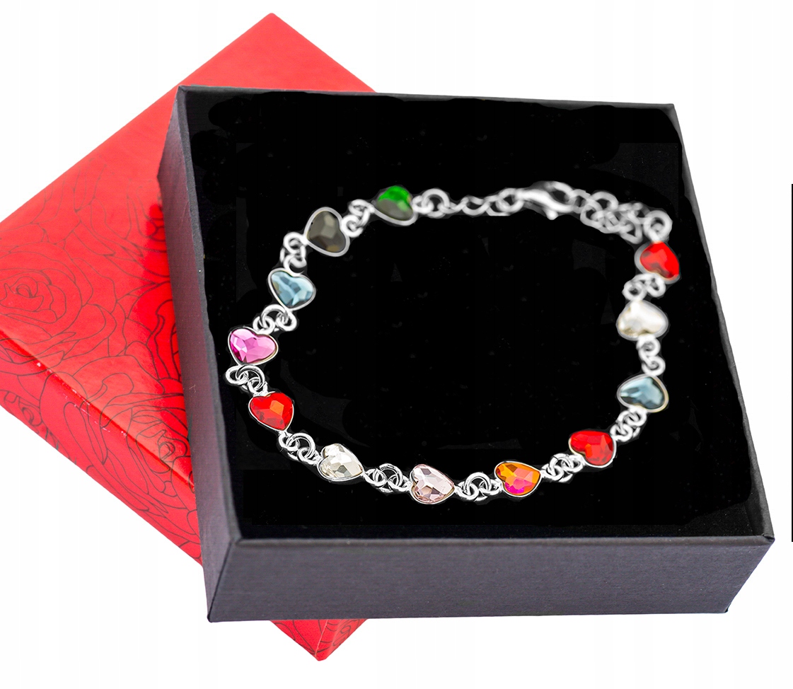 Náramok SRDCE SWAROVSKI 6mm srdiečka FARBY