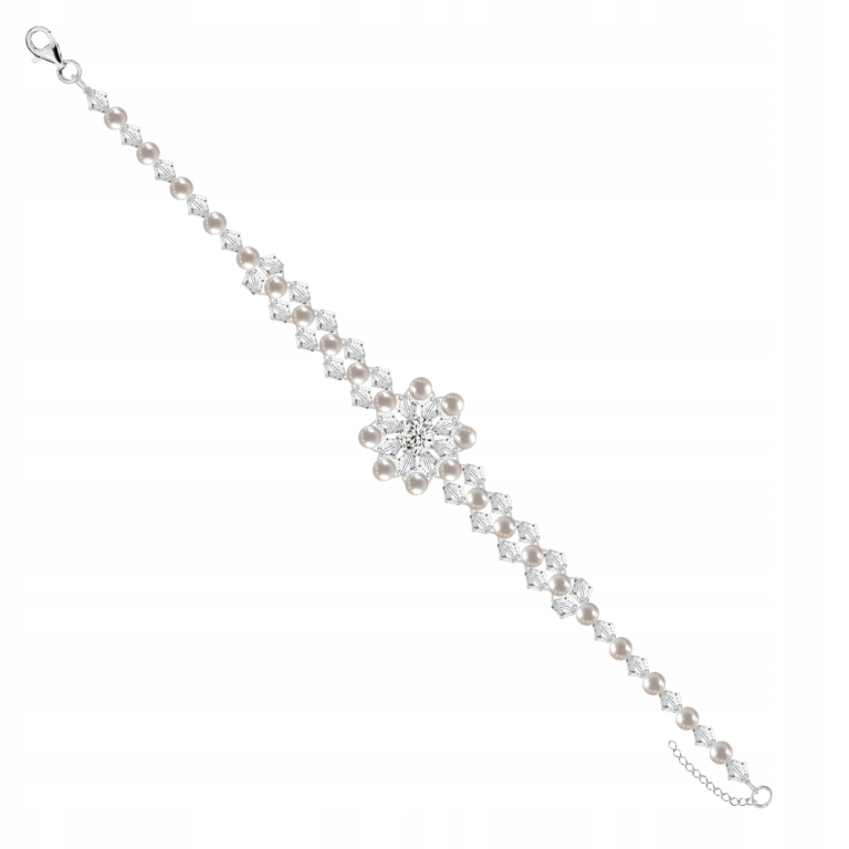 Náramok SWAROVSKI kryštály zirkónu s perlami