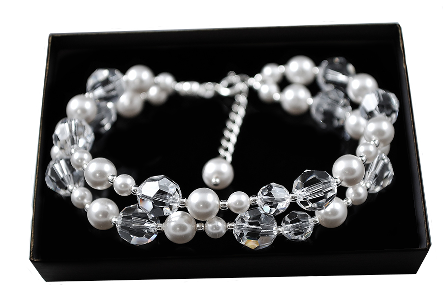 Strieborný náramok SWAROVSKI s perlami BR16