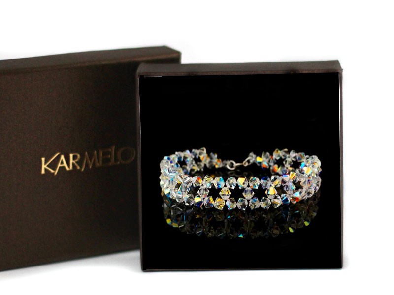 Svadobný náramok s kryštálmi Swarovski BR551 AB