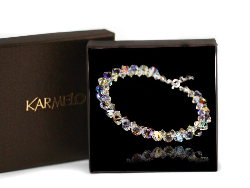 Svadobný náramok s kryštálmi Swarovski BR130 AB